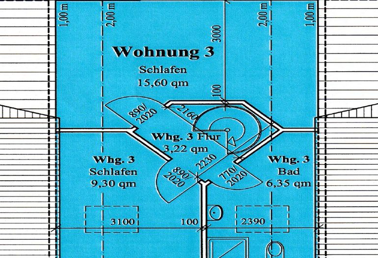 Grundriss der Wohnung 03 Obergeschoss